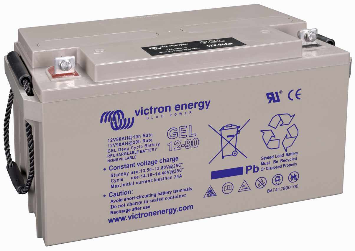 Victron 12V GEL deep cycle battery - 80 ah @ C10, 90 ah @ C20